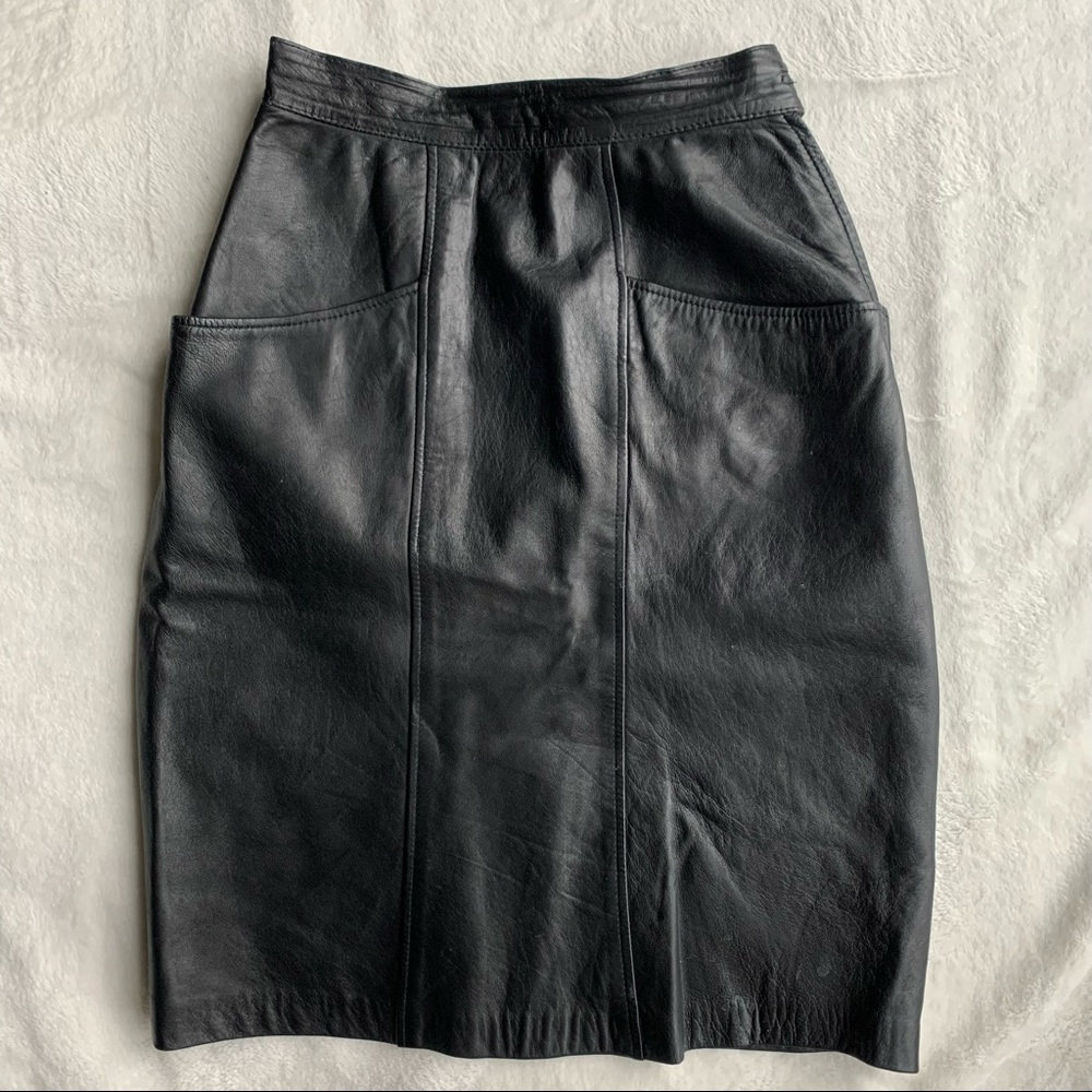Vintage Von Zopp Women’s Black Pleather Skirt